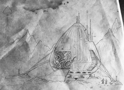 Refugee organism transport, sketch, by Eric R Russell